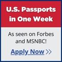US passports in 24hrs, as seen on Forbes and MSNBC! Order Now