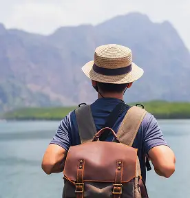 Traveler on a trip